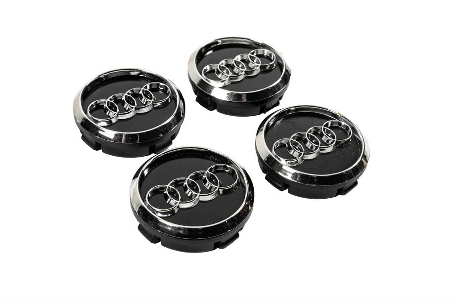 Audi Cache-moyeux 60/58 mm (Noir avec chrome, x4) Photo 3