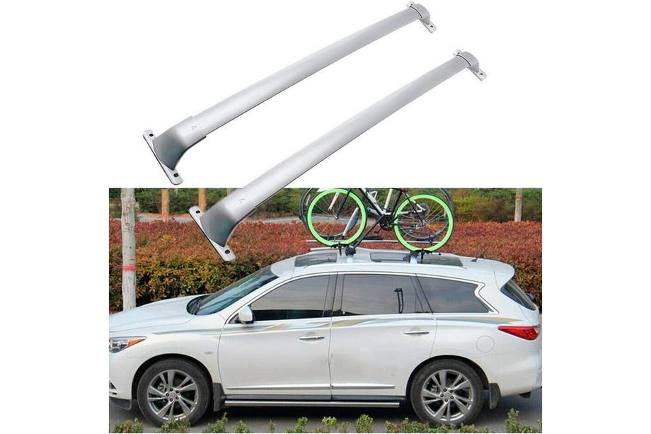 Infiniti QX60 2016-2021 Barres de toit transversales pour rails de toit OEM (2 pcs) Gris Photo 7
