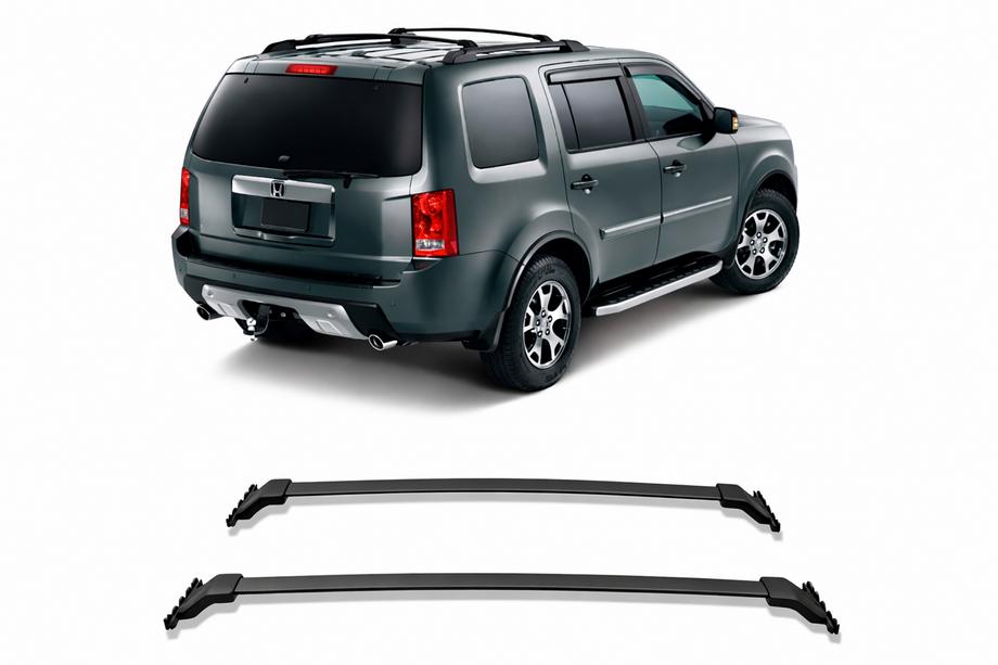 Honda Pilot 2008-2015 Barres de toit transversales pour rails de toit OEM (2 pcs) Noir Photo 2