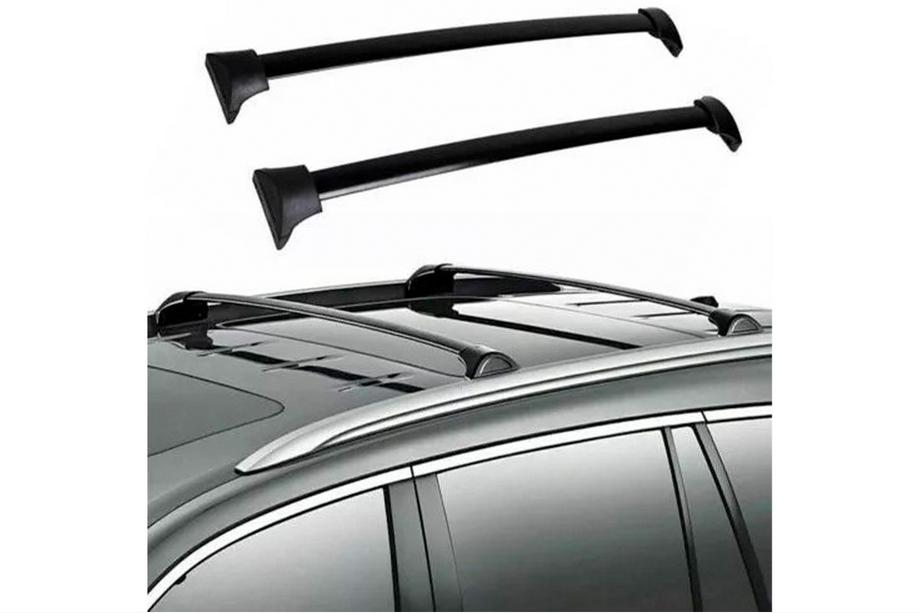 Acura MDX 2013-2020 Barres de toit transversales pour rails intégrés OEM (2 pièces) Chrome Photo 12