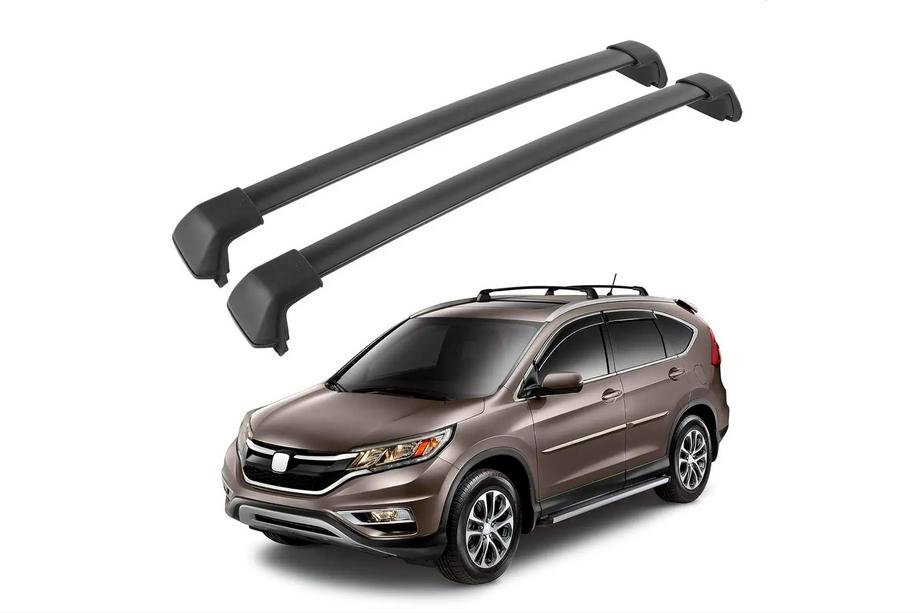 Honda CRV 2012-2016 Barres de toit transversales pour rails intégrés OEM (2 pièces) Noir Photo 3