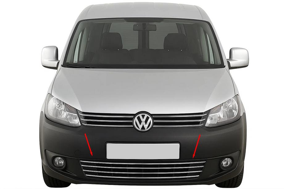 Volkswagen Caddy 2010-2015 Grille de pare-chocs monobloc en acier inoxydable Image