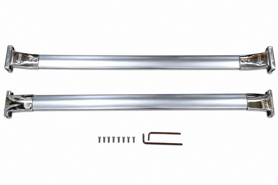 Lexus LX570/450d 2008-2022 Barres de toit transversales pour rails intégrés OEM (2 pièces) Chrome Photo 3