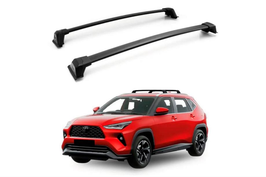 Toyota Yaris/Yaris Cross (XP210) 2020- Barres de toit transversales pour rails intégrés OEM (2 pièces) Photo 1