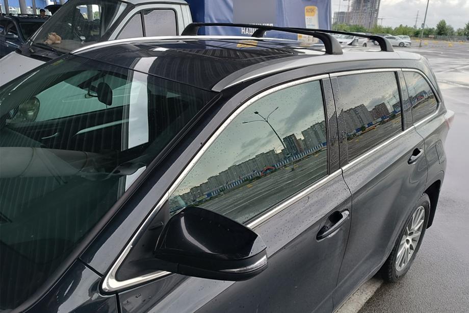 Toyota Highlander 2013-2019 Barres de toit transversales pour rails intégrés OEM (2 pièces) Gris Photo 5