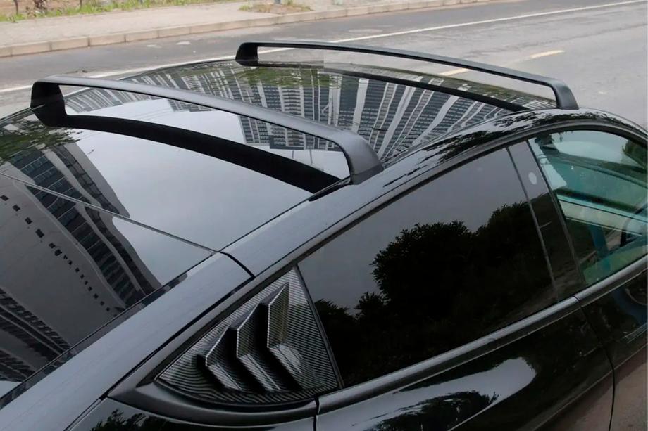 Tesla Model 3 2017- Barres transversales OEM pour points de fixation d’origine, verrouillables (2 pcs) Image