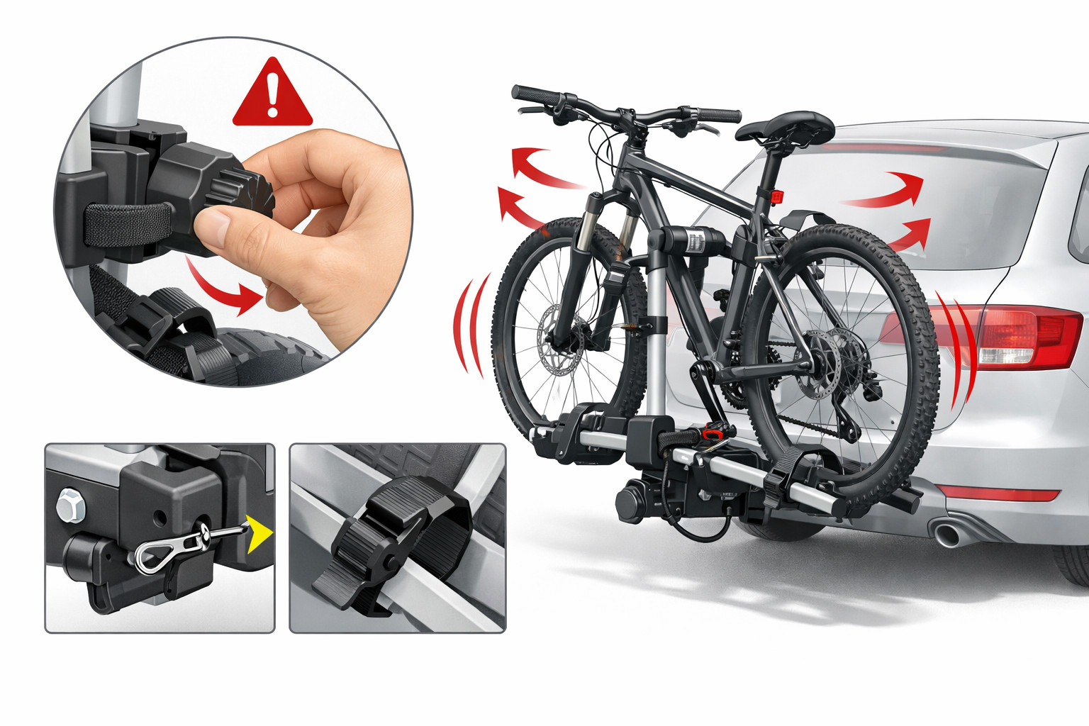 Le porte-vélos bouge : que vérifier avant de partir