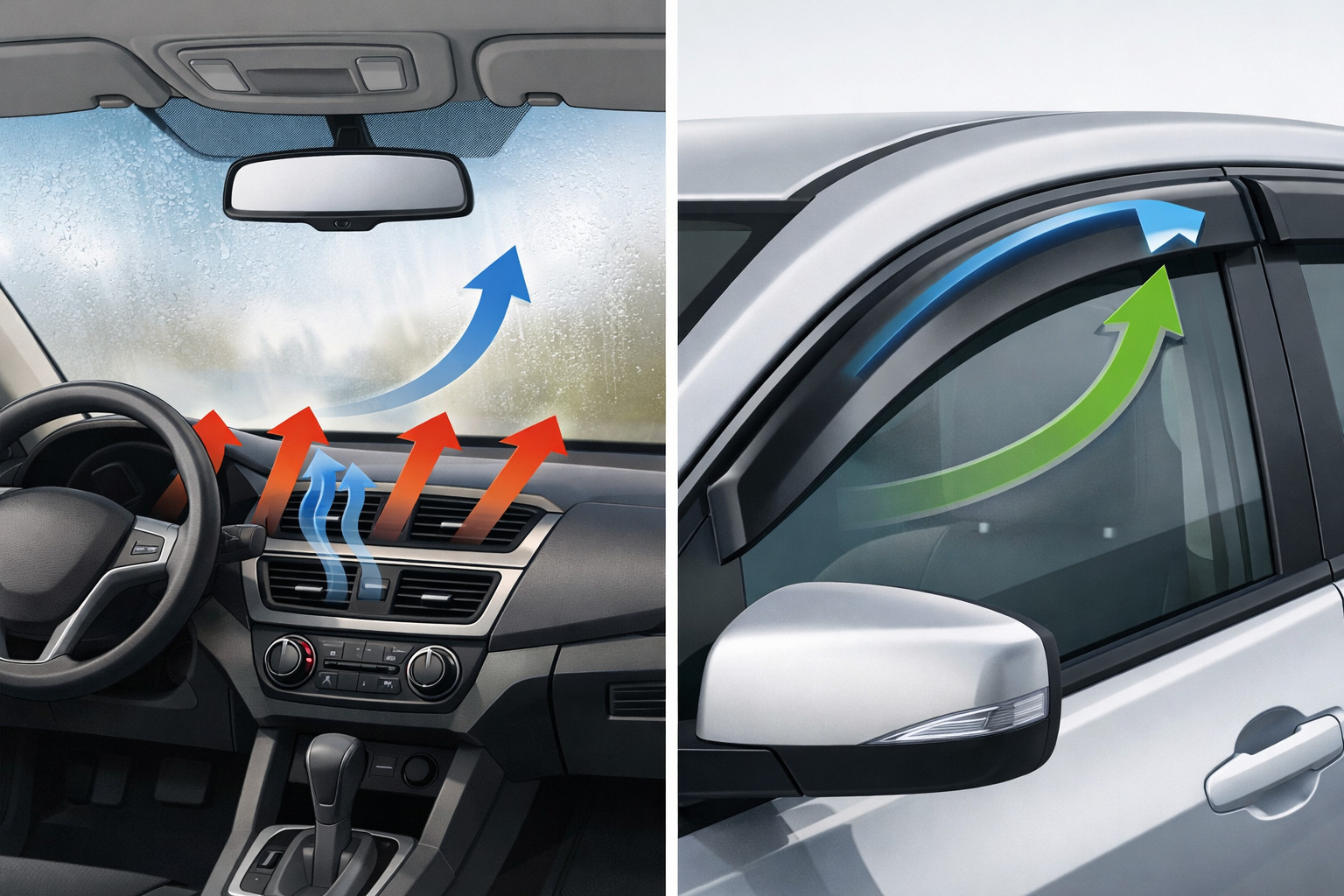 Pourquoi les vitres de voiture s’embuent et quand les déflecteurs aident vraiment