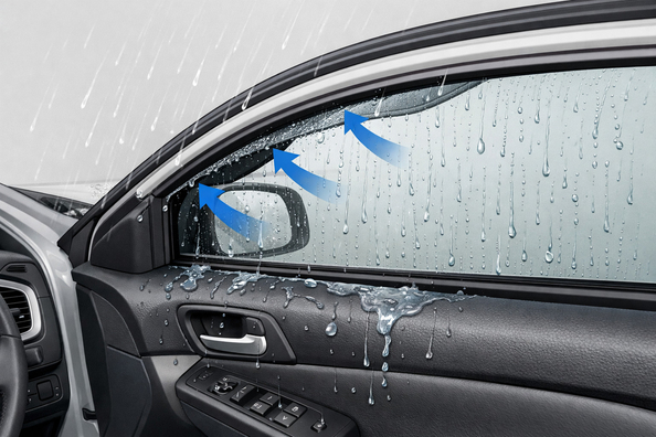 La pluie entre dans l’habitacle avec une vitre entrouverte : que faire