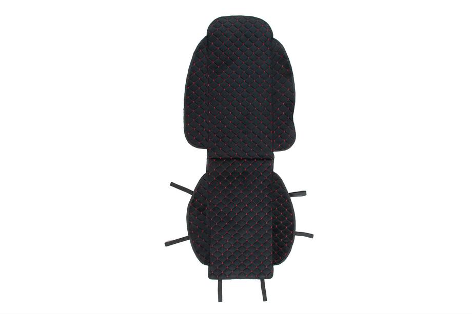 Couvre-siège velours (1 pièce, noir avec surpiqûre rouge) Photo 3