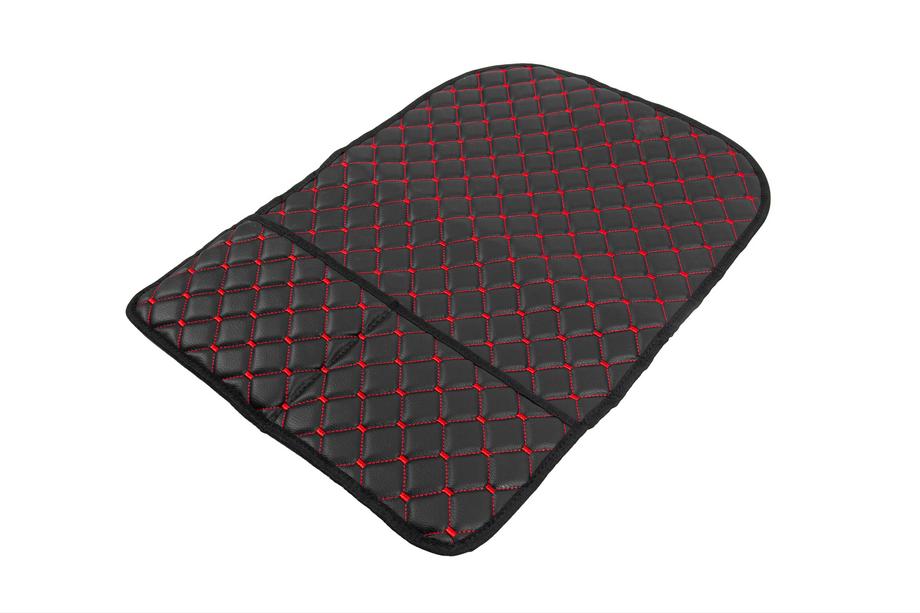 Organiseur de dossier de siège en velours (1 pc, Noir avec couture rouge) Photo 2