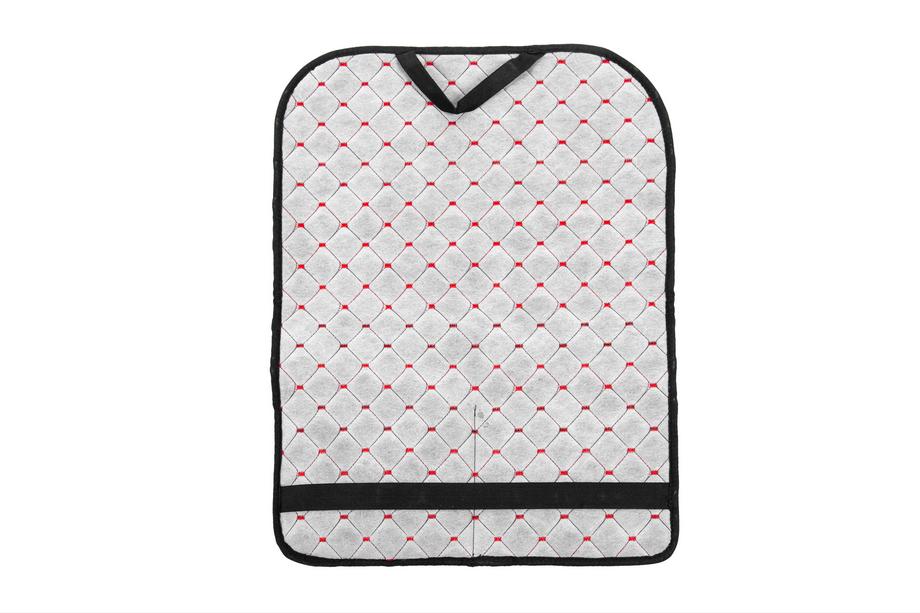 Organiseur de dossier de siège en velours (1 pc, Noir avec couture rouge) Photo 4