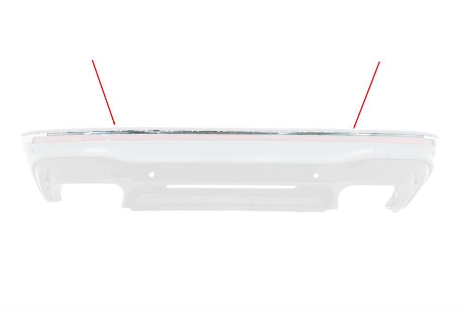 Volkswagen Tiguan 2016-2023 Insert chromé de pare-chocs arrière (central, pour R 2021-2023) Image
