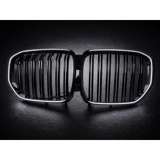 Grilles de calandre BMW type M avec LED (2019-2022, noir brillant) BMW X5 G05 2019–2026 photo 4