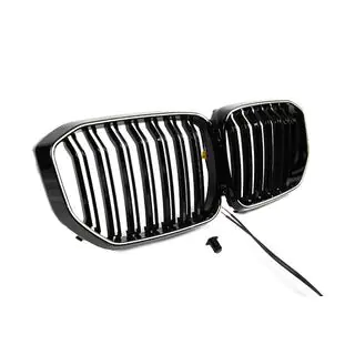 Grilles de calandre BMW type M avec LED (2019-2022, noir brillant) photo 3