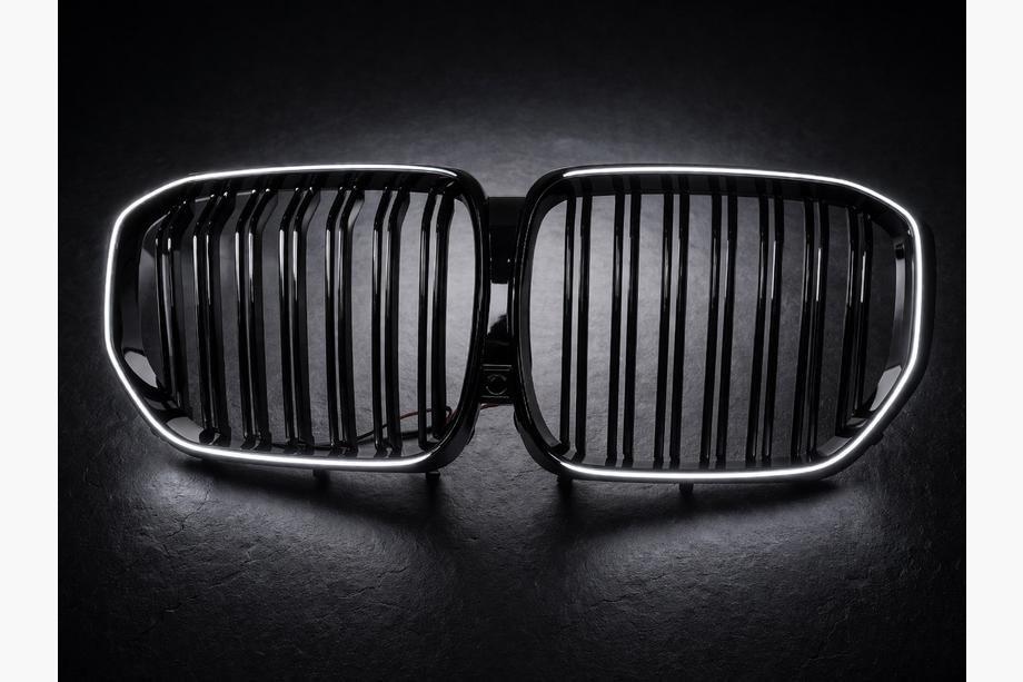 BMW X5 G05 2019–2026 Grilles de calandre BMW type M avec LED (2019-2022, noir brillant) Photo 4