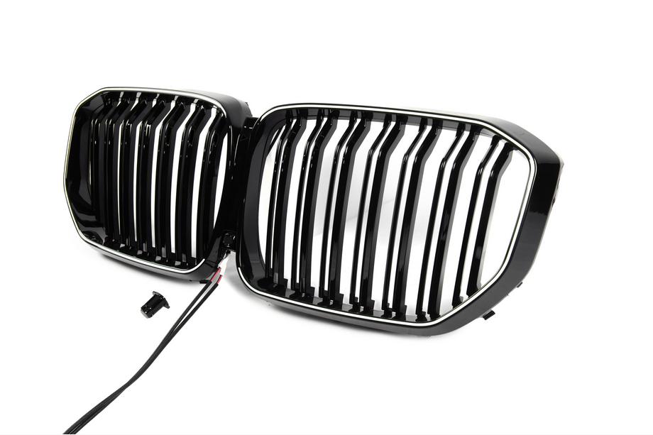 BMW X5 G05 2019–2026 Grilles de calandre BMW type M avec LED (2019-2022, noir brillant) Photo 2