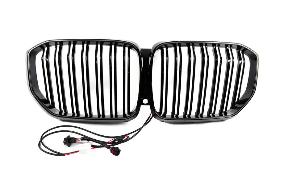 BMW X5 G05 2019–2026 Grilles de calandre BMW type M avec LED (2019-2022, noir brillant) Photo 6