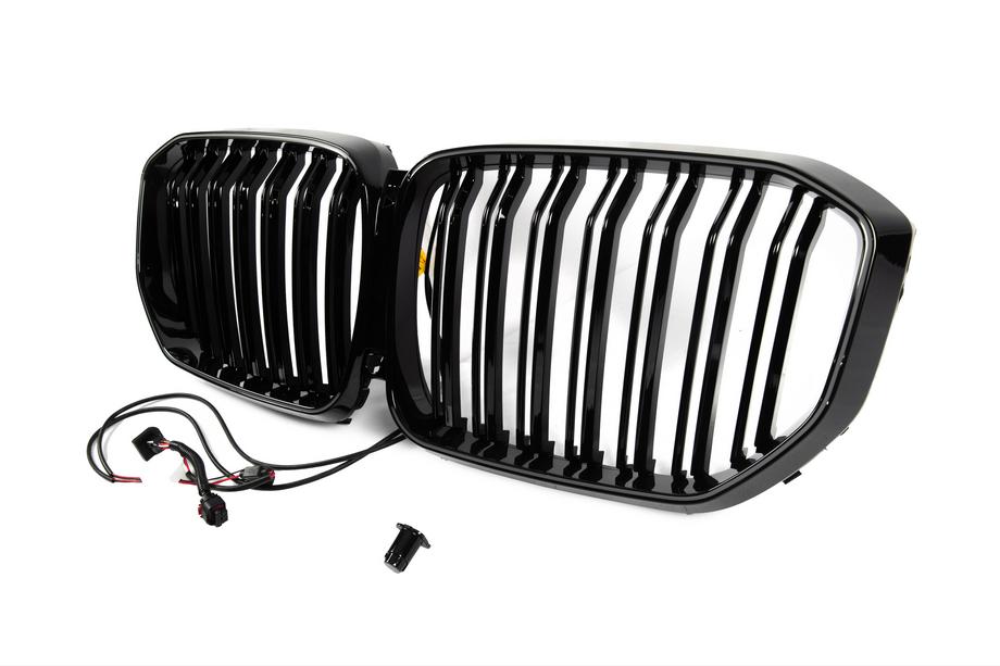 BMW X5 G05 2019–2026 Grilles de calandre BMW type M avec LED (2019-2022, noir brillant) Photo 7