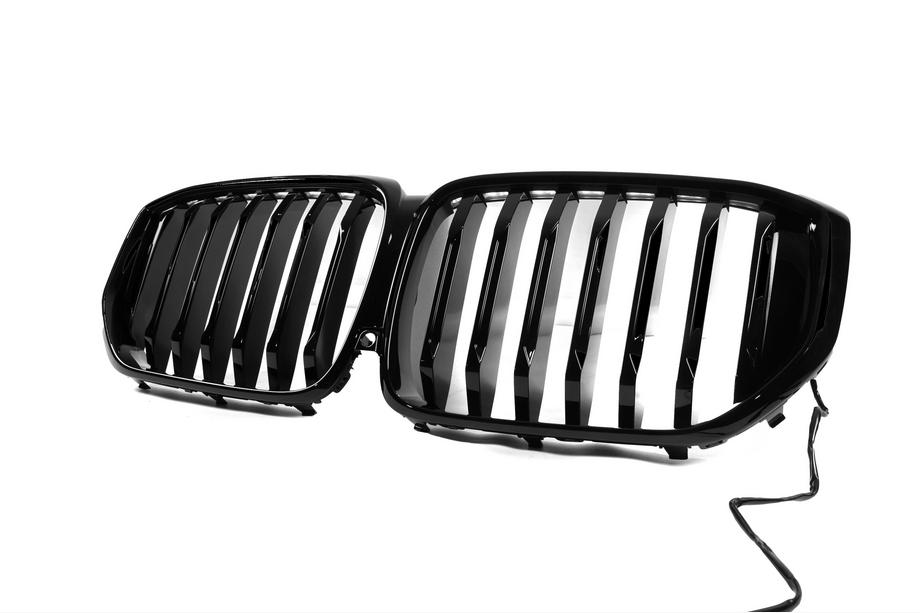 BMW X5 G05 2019–2026 Grilles de calandre type « haricots » 1 Bar LED (2023+, noir brillant) Photo 3