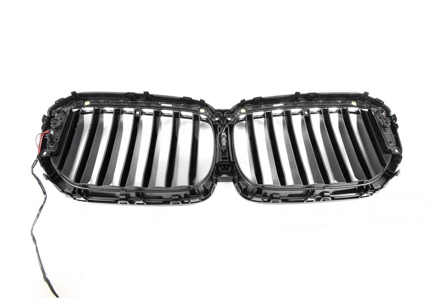 BMW X5 G05 2019–2026 Grilles de calandre type « haricots » 1 Bar LED (2023+, noir brillant) Photo 4