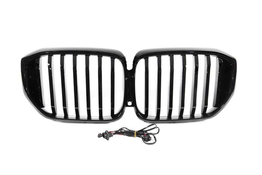 BMW X5 G05 2019–2026 Grilles de calandre type « haricots » 1 Bar LED (2023+, noir brillant) Photo 6