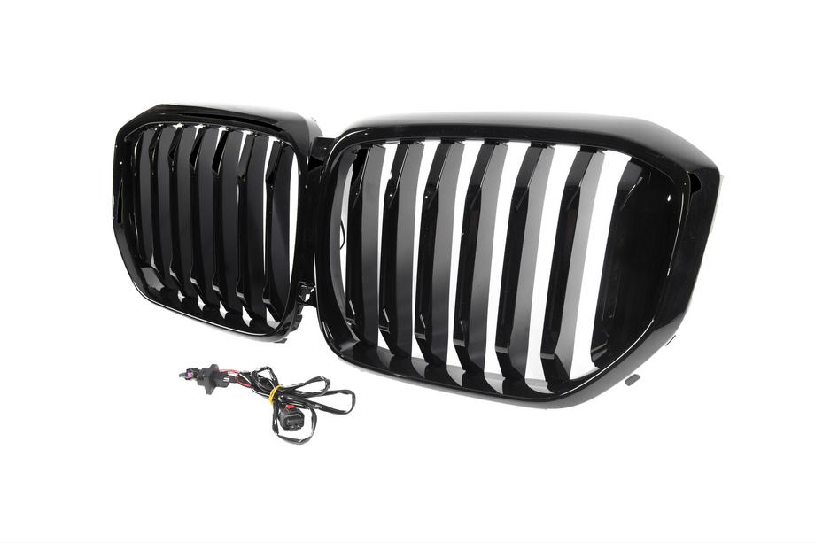 BMW X5 G05 2019–2026 Grilles de calandre type « haricots » 1 Bar LED (2023+, noir brillant) Photo 7