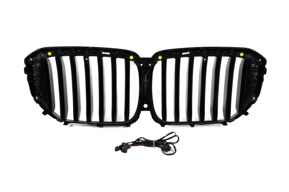 BMW X5 G05 2019–2026 Grilles de calandre type « haricots » 1 Bar LED (2023+, noir brillant) Photo 9