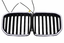 BMW X7 G07 2019- Grilles de calandre type haricots 1 Bar LED (2019-2022, noir brillant) photo 2