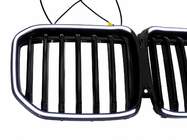 BMW X7 G07 2019- Grilles de calandre type haricots 1 Bar LED (2019-2022, noir brillant) photo 4
