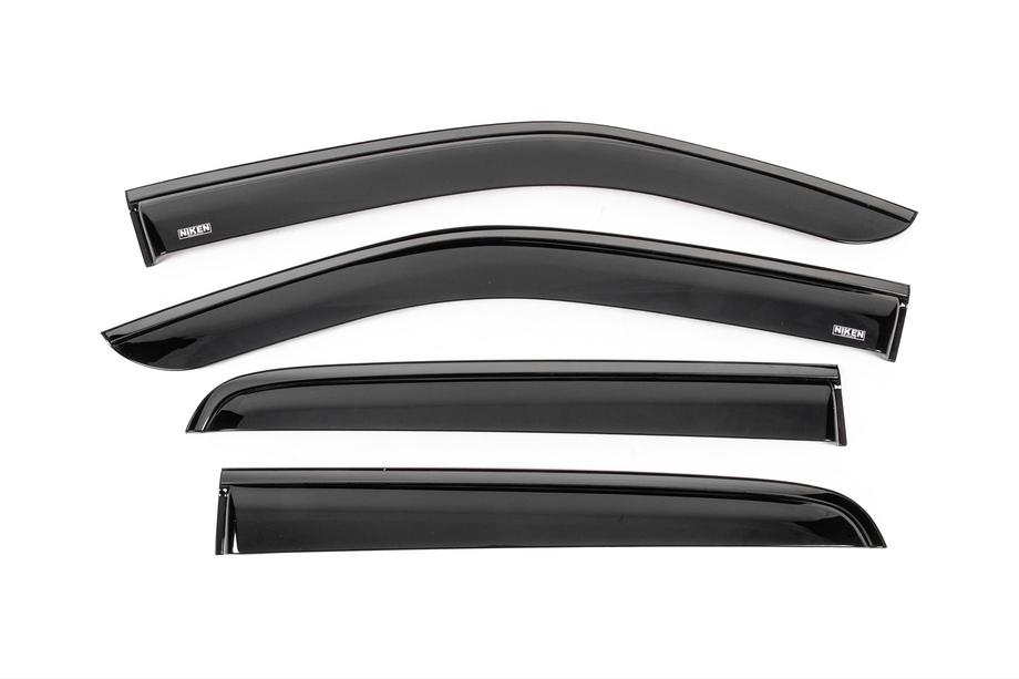 Isuzu D-Max 2019- Déflecteurs de vitres avec baguette noire Niken Luxury (4 pcs) Image