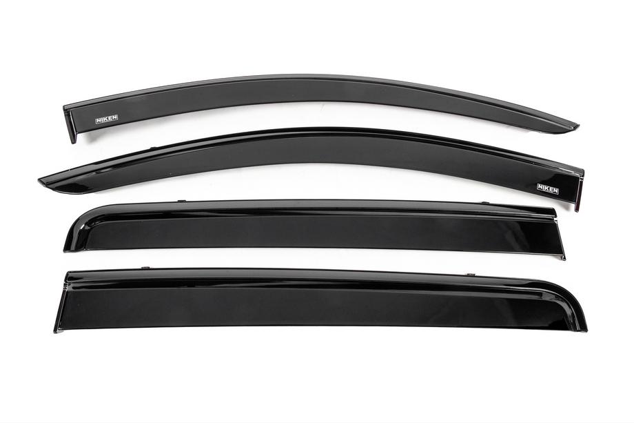 Mitsubishi L200 2015-2024 Déflecteurs de vitres avec baguette noire Niken Luxury (4 pcs) Photo 1