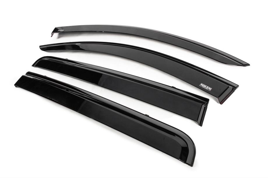 Mitsubishi L200 2015-2024 Déflecteurs de vitres avec baguette noire Niken Luxury (4 pcs) Photo 2
