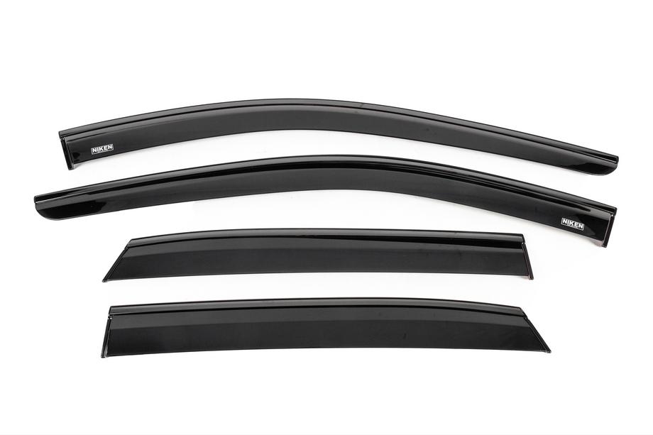 Nissan Qashqai 2021- Déflecteurs de vitres avec baguette noire Niken Luxury (4 pcs) Photo 1