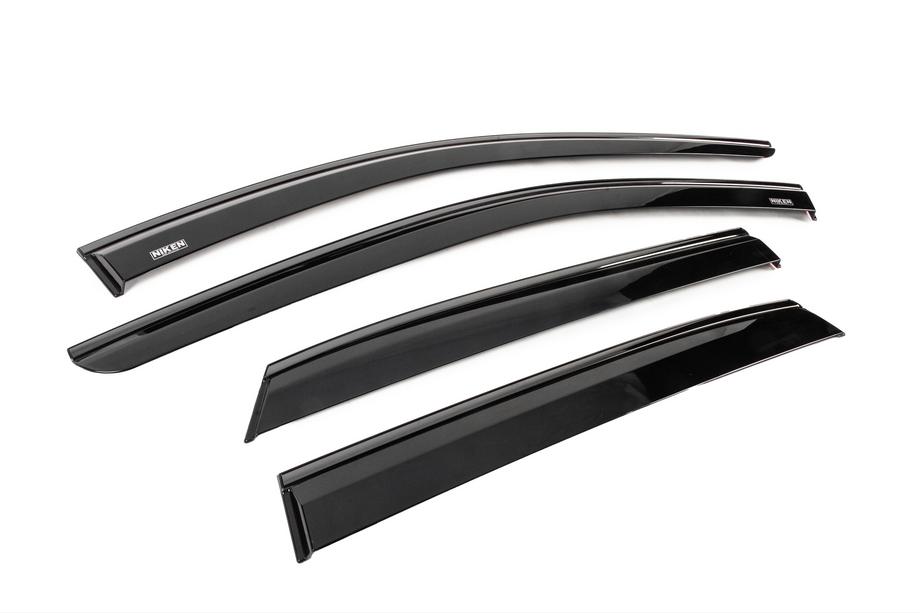 Nissan Qashqai 2021- Déflecteurs de vitres avec baguette noire Niken Luxury (4 pcs) Photo 3