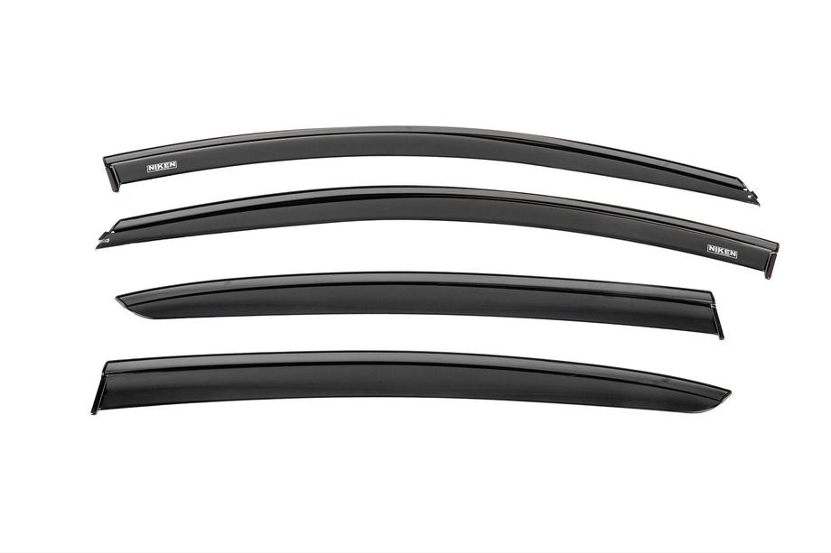 Renault Megane IV 2016-2025 Déflecteurs de vitres avec baguette noire Niken Luxury (SD, 4 pcs) Image