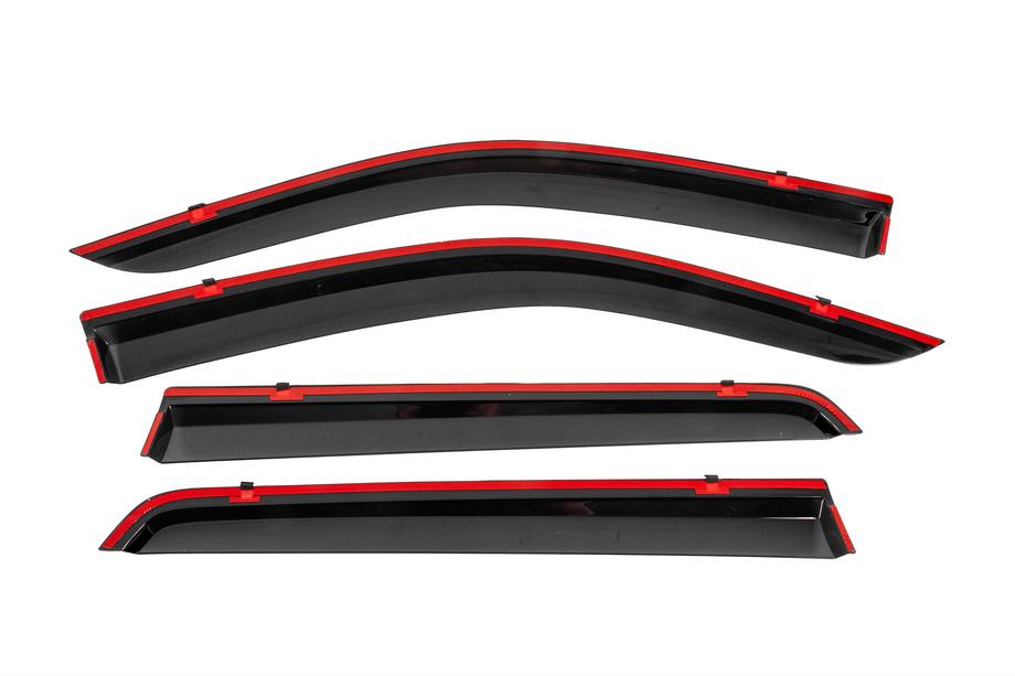 Toyota Hilux 2015- Déflecteurs de vitres avec baguette noire Niken Luxury (4 pcs) Photo 4