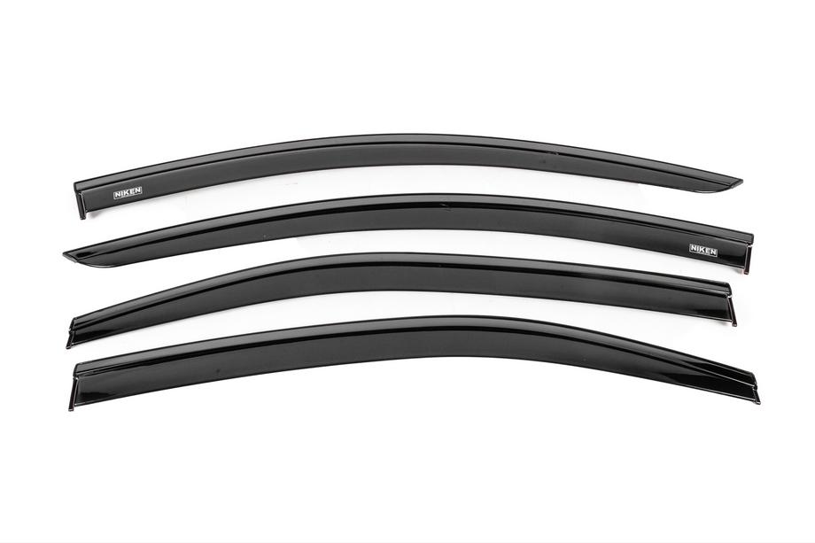 Toyota Corolla 2019- Déflecteurs de vitres avec baguette noire Niken Luxury (SD, 4 pcs) Image