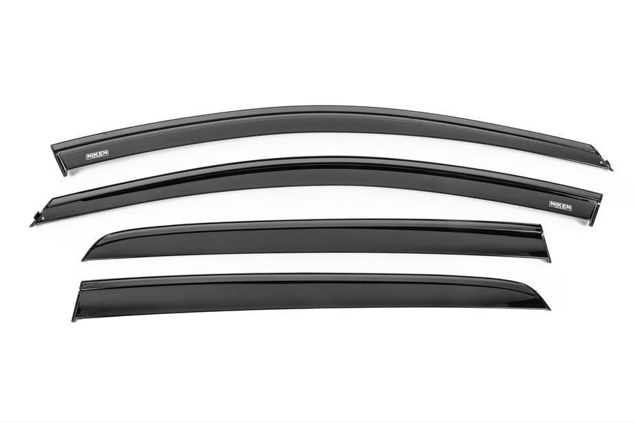 Volkswagen Golf 7/E-Golf 2012-2020 Déflecteurs de vitres avec baguette noire Niken Luxury (HB, 4 pcs) Photo 1