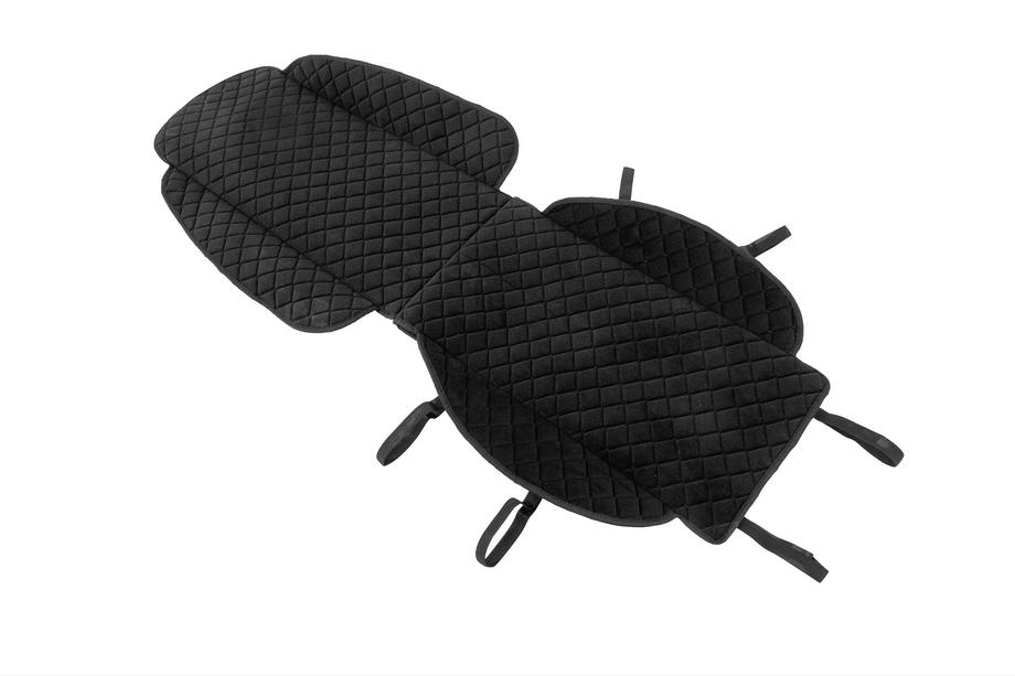 Couvre-siège en velours (1 pièce, noir avec couture noire) Photo 2