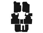 Kia Carens 1999-2012 Tapis de sol textiles Deluxe (2006-2012, 3 rangées, 7 places, Noir) photo 1