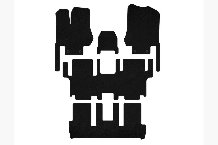 Nissan Quest 2011-2017 Tapis de sol textiles Deluxe (7 places, 3 rangées, noir) Photo 1