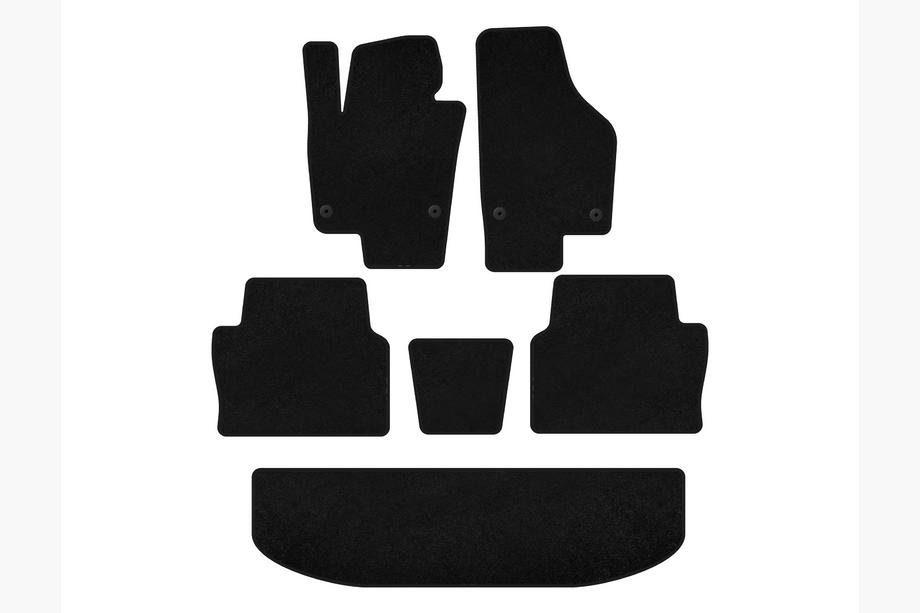 Seat Alhambra 2010- Tapis de sol textile Deluxe (3 rangées, Noir) Image