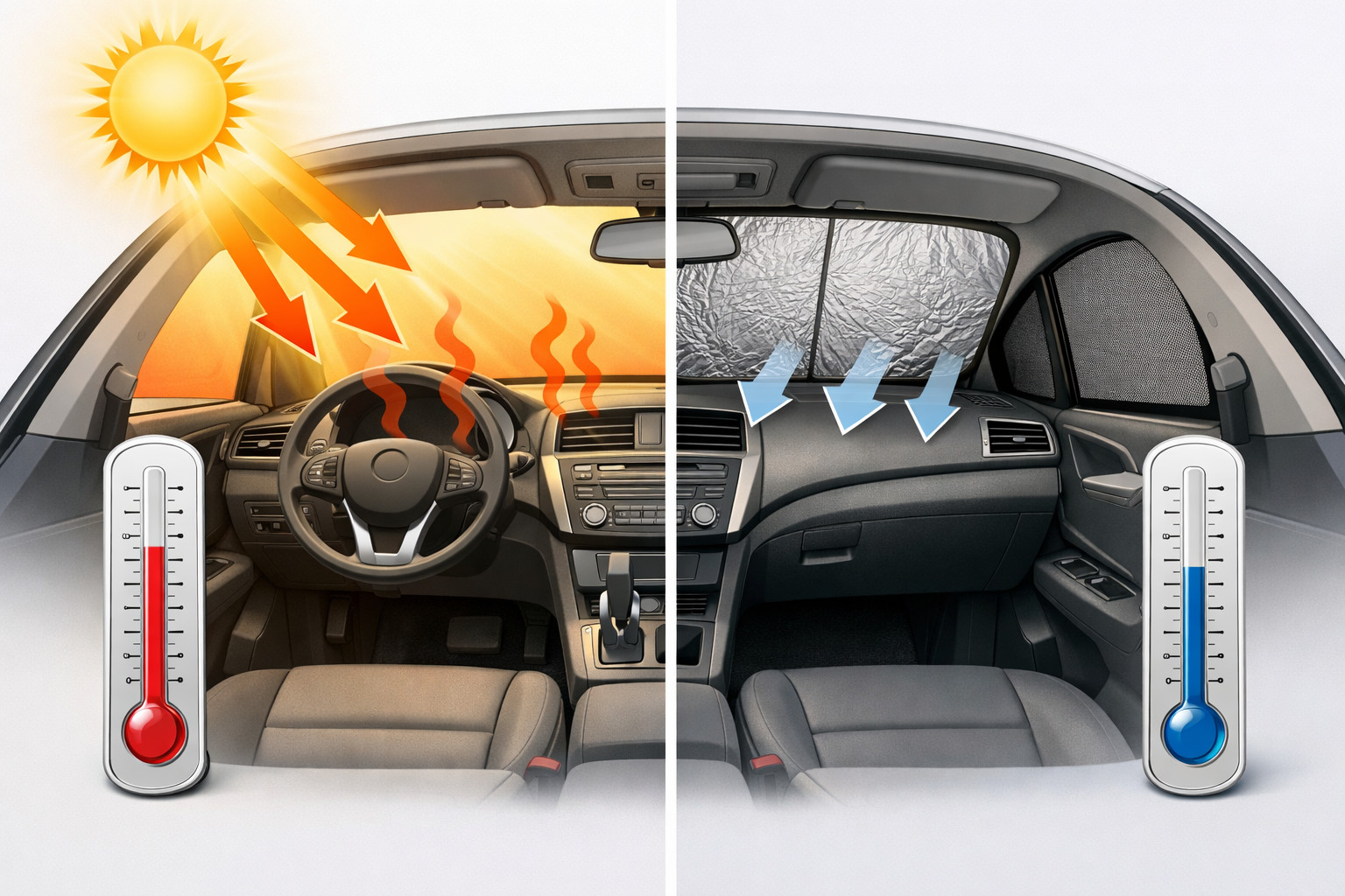 L’habitacle surchauffe au soleil : les rideaux pare-soleil sont-ils utiles ?