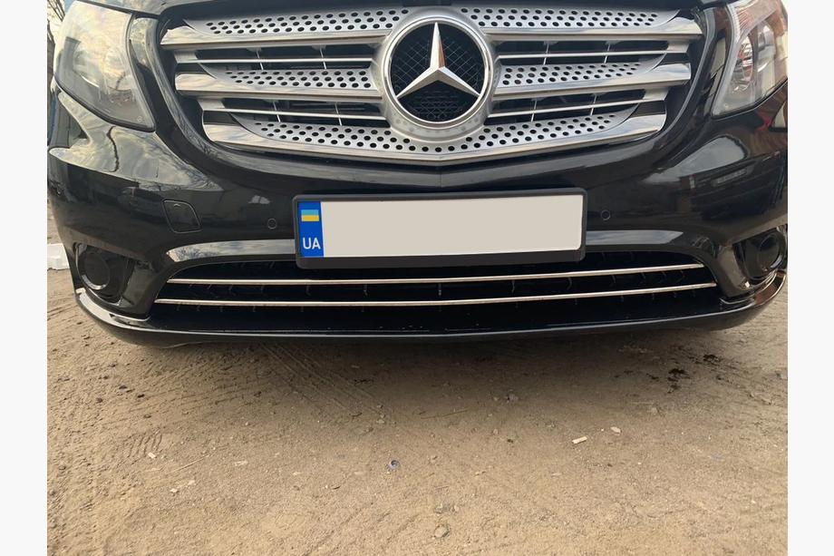 Mercedes Vito/V-class W447 2014- Caches pour grille de pare-chocs (2 pcs, inox) Vito Passager (Chrome) Photo 6