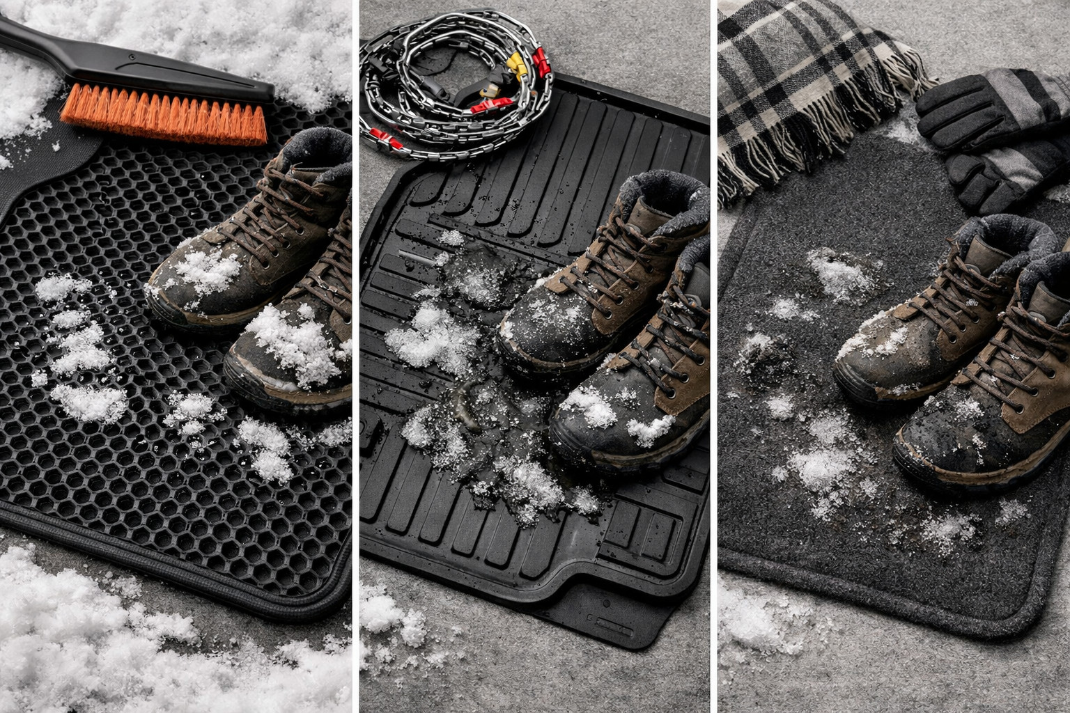 Quels tapis de voiture sont les meilleurs en hiver : EVA, caoutchouc ou textile
