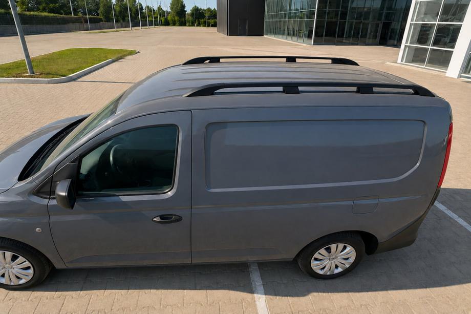 Volkswagen Caddy 2020- Barres longitudinales de toit noires (design turc) Standard, pieds en plastique Photo 3