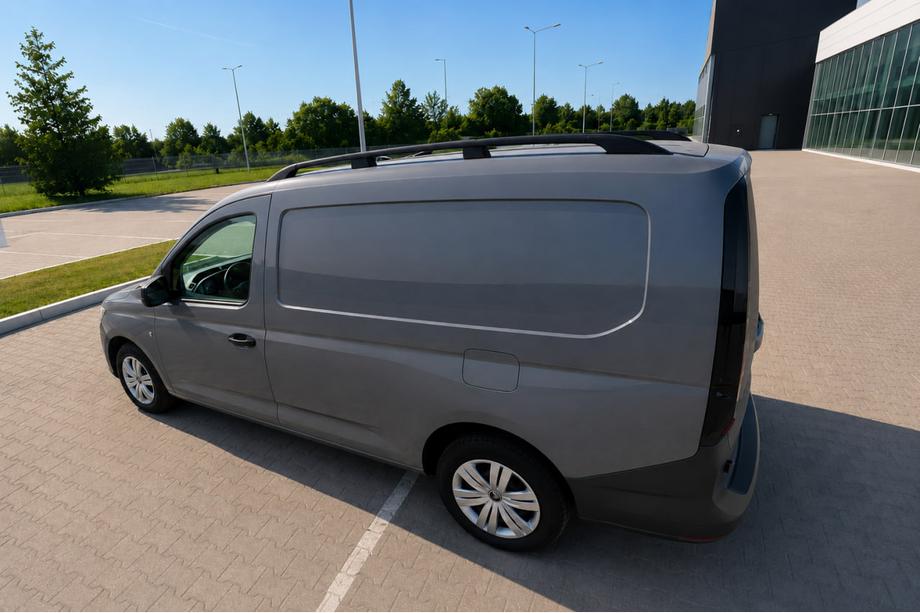Volkswagen Caddy 2020- Barres longitudinales de toit noires (design turc) Standard, pieds en plastique Photo 2