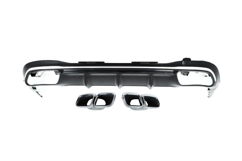 Mercedes S-class W223 2020- Diffuseur arrière avec sorties d’échappement AMG S63 Silver Photo 2