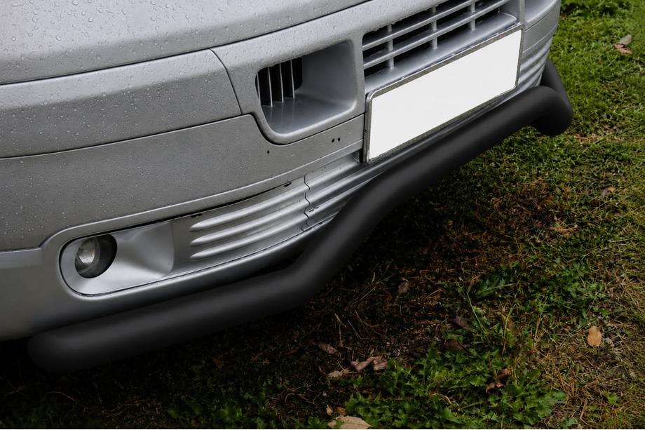 Volkswagen T5 Transporter 2003-2010 Pare-buffle avant vague ST007 Black (inox) Photo 2